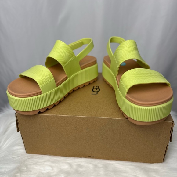 NWT Women’s Reef Water Vista Higher Platform Sandals bright green Sz 8 - Picture 7 of 10